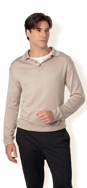 Long-Sleeve Polo Sweater OC092, foto katalog